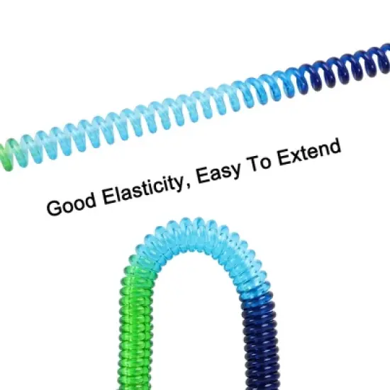 Unique Bargains Metal Ring Spring Stretchy Coil Keychain Keyring Strap Rope Cord 8.7 Inch Long 1 Pc image {2}