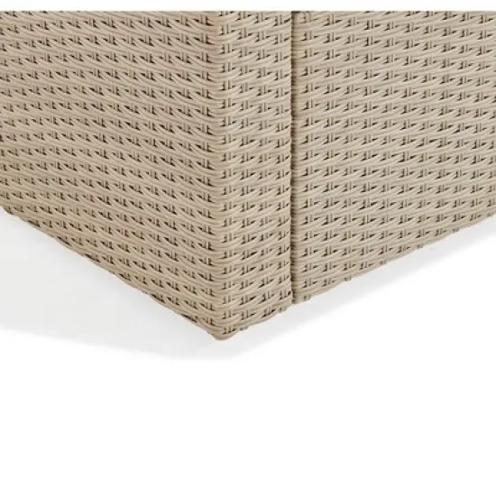 Canaan 4pc All Weather Wicker Outdoor Seating Set Cream - Alaterre Furniture image {8}