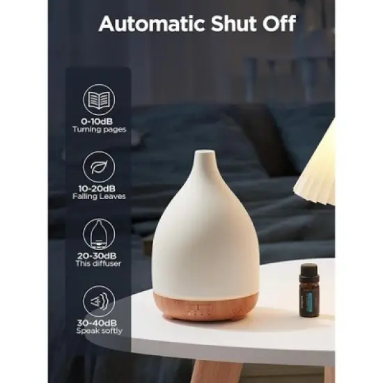 Attop 300ML Ceramic Diffuser for Essential Oils Handcrafted Aromatherapy Diffuser Ultrasonic Cool Mist Humidifier image {1}
