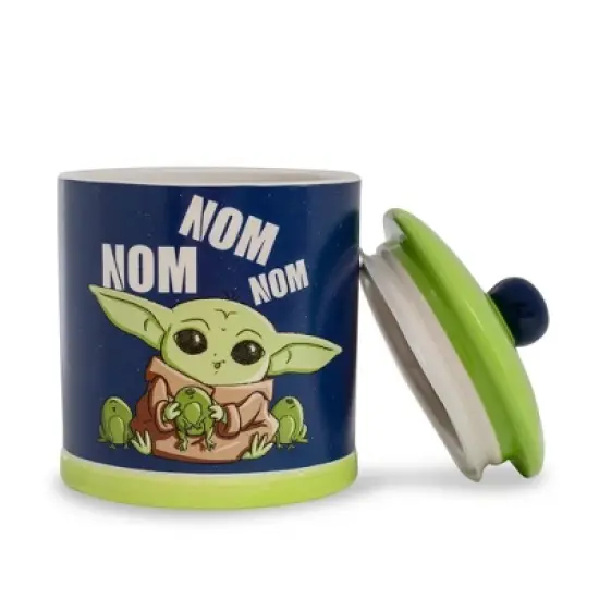 Silver Buffalo Star Wars: The Mandalorian Grogu "Nom Nom Nom" Frogs Large Ceramic Cookie Jar image {1}