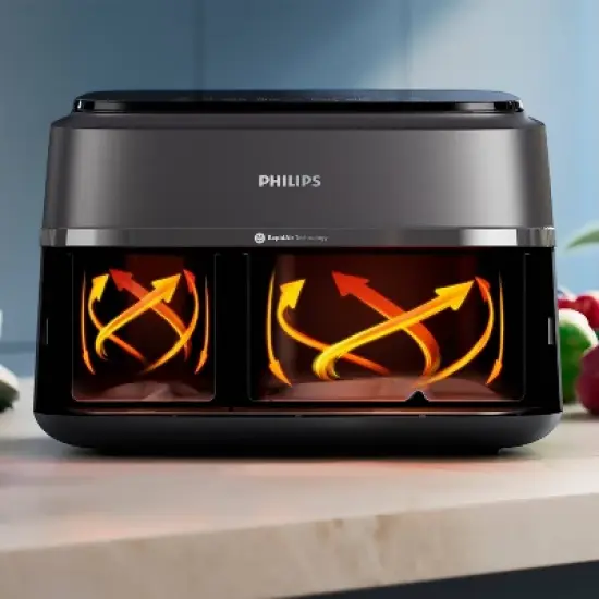 Philips 3000 Series 9.5qt Dual Basket Air Fryer Black image {7}
