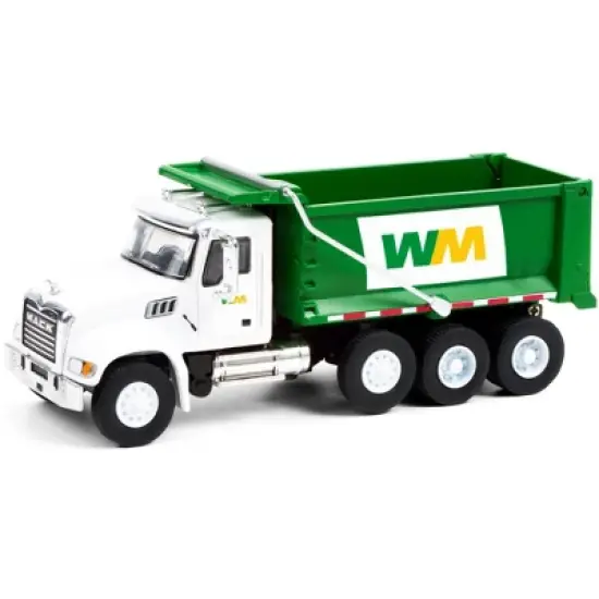 2020 Mack Granite Dump Truck White and Green "Waste Management" "S.D. Trucks" Series 12 1/64 Diecast Model by Greenlight image {1}