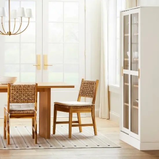 2pk Temescal Valley Wood and Woven Dining Chairs with Cushion Cream - Threshold&trade; designed with Studio McGee image {1}