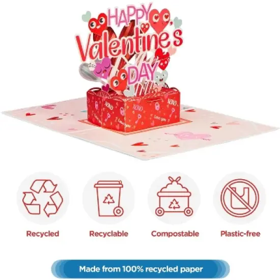 Paper Love Valentines Day Pop Up Card - Frndly 5" x 7" image {5}