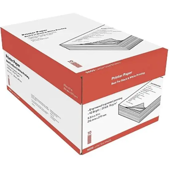 MyOfficeInnovations 8.5" x 11" Printer Paper 20 lbs. 92 Brightness 500/Ream 10 Reams/Carton 135848 image {1}