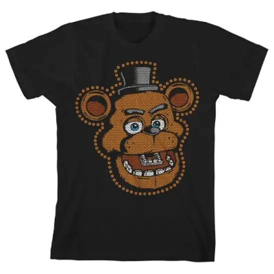 Five Nights at Freddy's Graphic Fake Sequin Freddy Boy's Black T-shirt image {5}