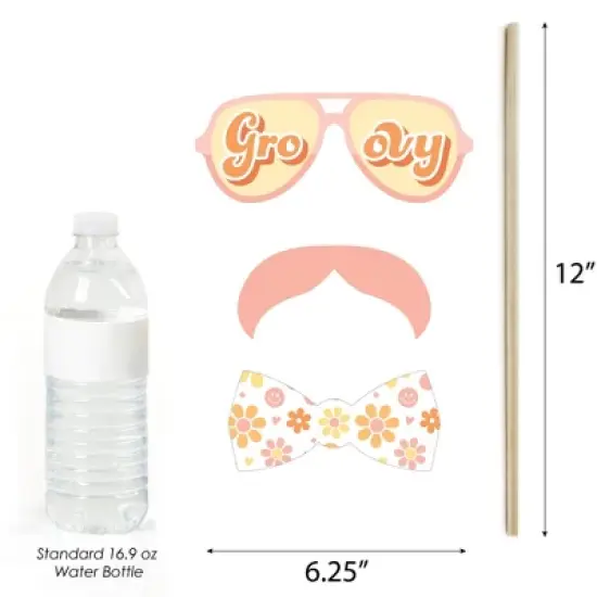 Big Dot of Happiness Stay Groovy - Boho Hippie Party Photo Booth Props Kit - 20 Count image {3}