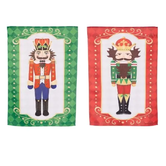 Evergreen Trio Nutcracker Reversible Suede Garden Flag 12 x 18 Inches Indoor Outdoor Decor image {7}