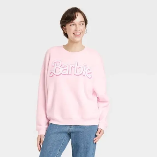 Women's Barbie Logo Graphic Sweatshirt - Pink image {3}