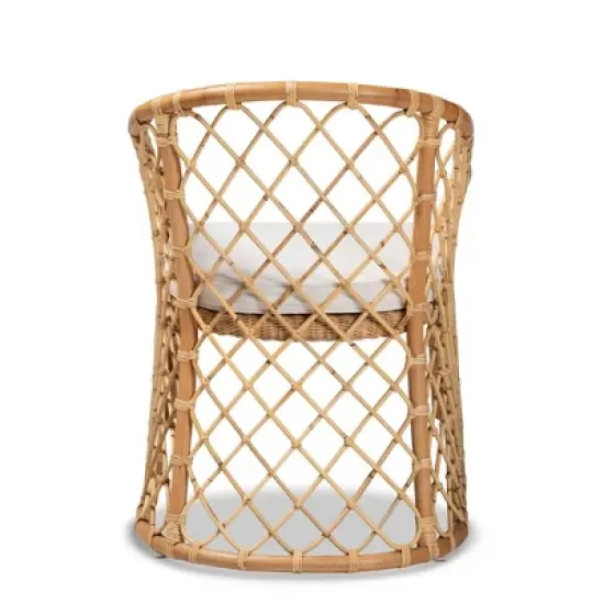 Orchard Fabric Upholstered and Rattan Dining Chair White/Natural - bali & pari image {4}