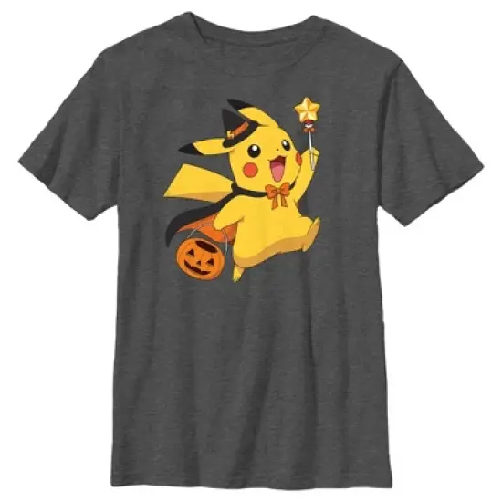 Boy's Pokemon Halloween Pikachu Wizard Costume T-Shirt image {4}