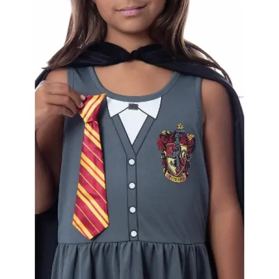 Harry Potter Girls' Gryffindor House Costume Nightgown Pajama Dress Grey image {3}