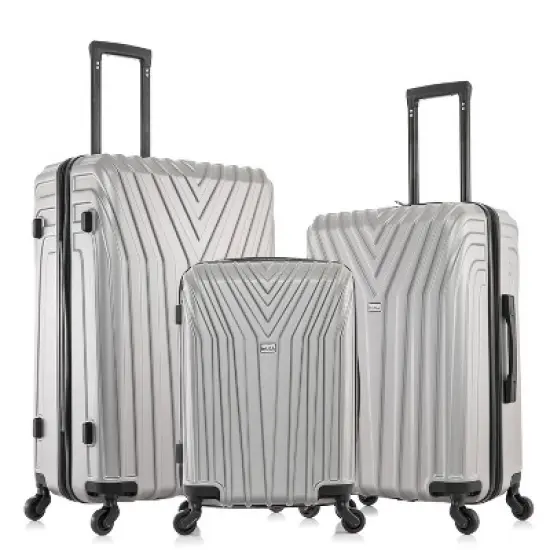 InUSA Vasty Lightweight Hardside Checked Spinner Luggage Set 3pc image {8}