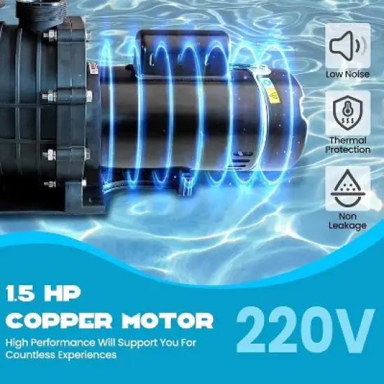 1.5HP Variable Speed Pool Pump 220V &ndash; 2-Speed Energy-Saving Motor, 3000-8000 GPH High Flow image {3}
