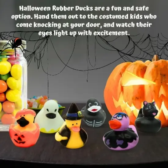4E's Novelty Halloween Rubber Ducks Bulk 24 Pack, 6 Designs, 2.5" Duck Toys for Jeep Ducking, Trick or Treat, Party Favors, Goodie Bags image {2}