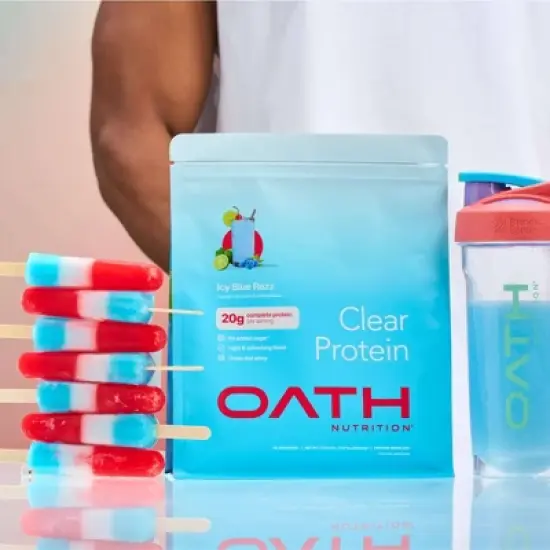 Oath Nutrition 18 Servings Clear Protein Powder - Icy Blue Raspberry: Gluten-Free Whey Isolate image {5}