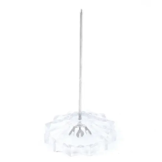 Unique Bargains Steel Silver Tone Clear White Memo Holder 2.9" x 5.7"(D*H) 1 Pc image {5}