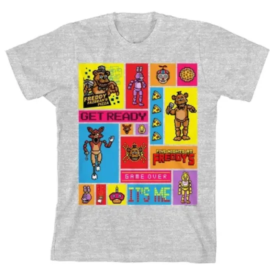 Five Nights at Freddy's Collage Art Boy's Heather Grey T-shirt image {3}
