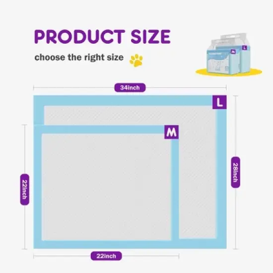 Sweetcrispy 22x22 Ultra-Absorbent & Leak-Proof Puppy Pee Pads, Disposable & Quick-Drying for Hassle-Free Training image {4}