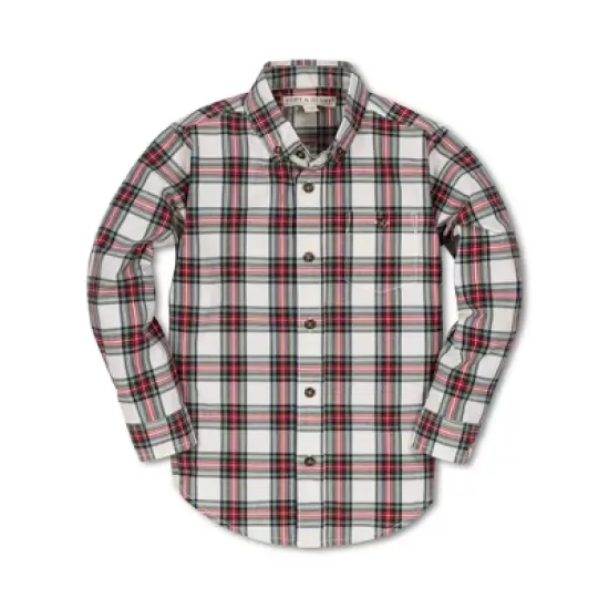 Hope & Henry Boys' Organic Cotton Stretch Poplin Long Sleeve Button Down Shirt, Kids image {5}