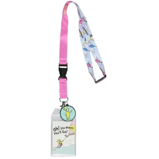 Dr. Seuss Oh The Places You'll Go ID Badge Holder Lanyard w/ 2" Rubber Pendant image {4}