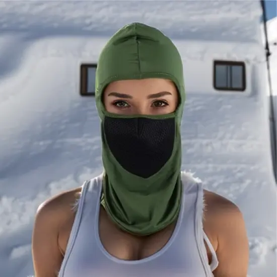 Unique Bargains Ice Silk Solid Balaclava Face Mask 1 Pc image {1}