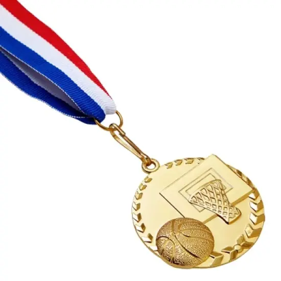 Juvale 12 Pack Basketball Medals for All Ages, Gold Metal Team Awards Trophy, Sports Party Favors, 2 in image {8}