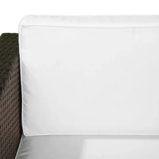 Outsunny 3-Piece Patio Wicker Bistro Set, Outdoor All-hand Weave PE Rattan Conservatory Garden Porch Furniture w/ Cushions & Coffee Table image {4}