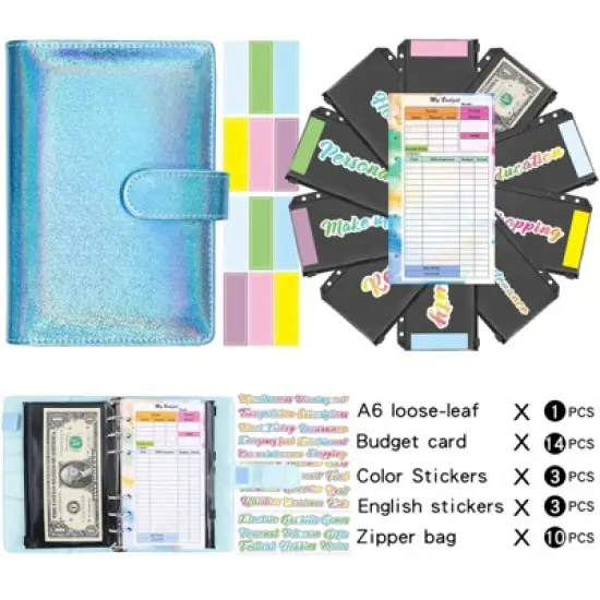 Money Saving Challenge Binder Trackers, A6 Budget Organizer for Cash, Saving Binder with Cash Envelopes, Expense Sheets image {6}