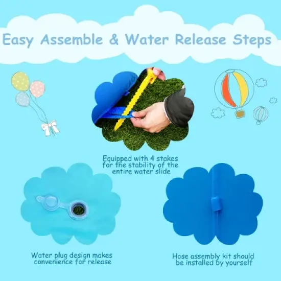 Costway Inflatable Kids Hippo Bounce House Slide Climbing Wall Splash Pool w/ Bag image {4}