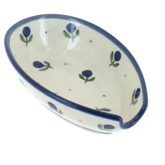 Blue Rose Polish Pottery 381 Ceramika Artystyczna Small Spoon Rest image {4}