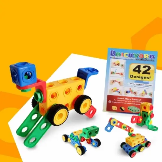 Brickyard Building Blocks STEM Toys - Educational Building Blocks for Kids - 163 Pieces image {3}