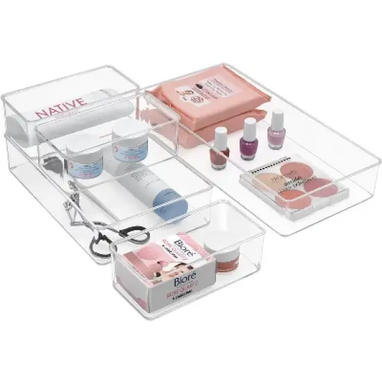 Sorbus Clear Drawer Organizers, Multi-Purpose Bins for Makeup, Vanity Organization, and more image {9}