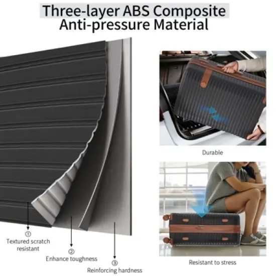 4 PCS Expandable ABS Hard Shell Lightweight Luggage Set with 4 Packing Cubes, Spinner Wheels and TSA Lock 16"20''24''28'' 4M - ModernLuxe image {8}