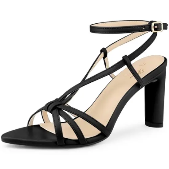 Perphy Pointed Toe Slingback Chunky Heel Sandals for Women image {5}