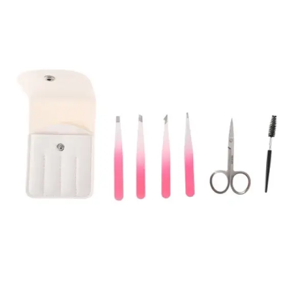 Unique Bargains Women Portable Durable Eyebrow Tweezer Kit 1 Set image {6}