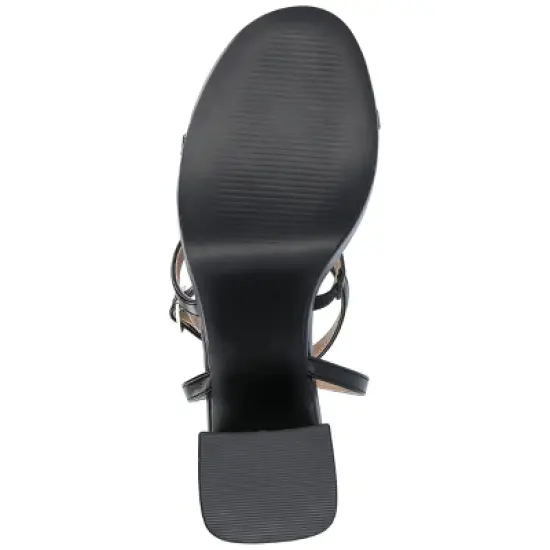 Journee Collection Womens Samilee Metallic Vegan Leather Platform Sandals image {4}