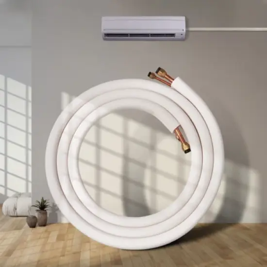 VEVOR 16FT Mini Split Line Set, 3/8" & 5/8" O.D Copper Pipes Tubing and Triple-Layer Insulation, for Air Conditioning, Black image {1}