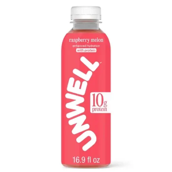 Unwell Hydration Protein Drink with Electrolytes and 10g Whey Protein Isolate Raspberry Melon - 16.9 fl oz image {8}