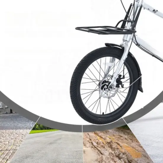 DSVIMOY Bicycles, 26 Inch Freestyle Bike for Men Women Boys and Girls, 7 Speed Cargo Bike, Silver, 65"*27.56"*42.13" image {4}