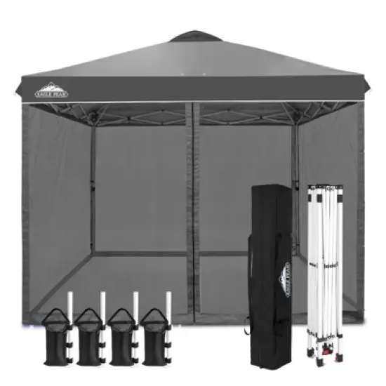 EAGLE PEAK 10x10ft Pop up Gazebo Patio Canopy Tent Shelter with Netting image {9}