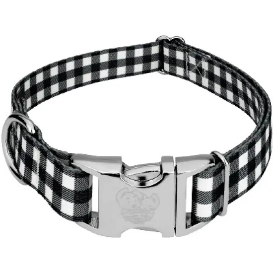Country Brook Petz Premium Black & White Buffalo Plaid Dog Collar image {6}