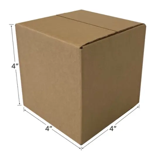 UOFFICE Pack of 50 Corrugated Boxes 4" x 4" x 4" Single-Wall Cube Boxes image {4}