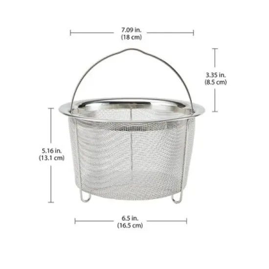 Instant Pot Official Large Mesh Steamer Basket, Stainless Steel, Round - Versatile Steamer & Strainer for Vegetables, Fish, and More - Durable image {4}