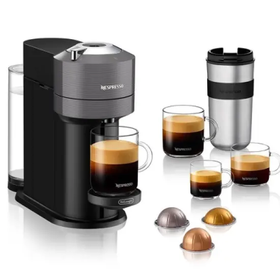 Nespresso Vertuo Next Coffee Maker and Espresso Machine by DeLonghi Gray: Compatible with Vertuo Line, 12 Capsules Included image {6}