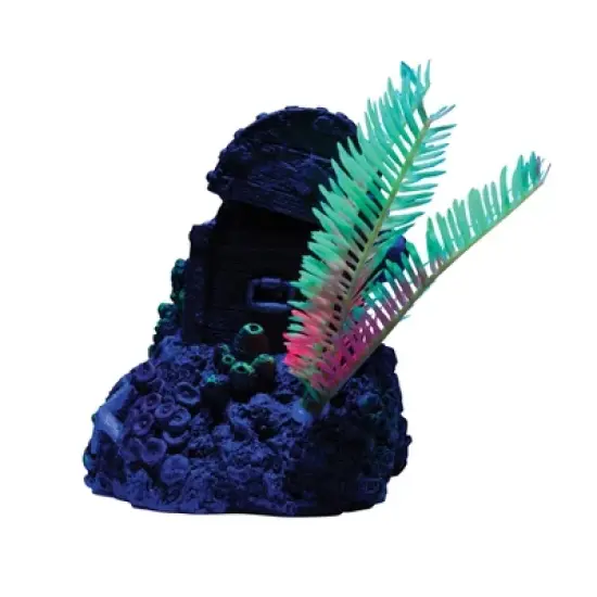 GloFish Treasure Chest Cycle Light Ornament Aquarium Decor image {13}