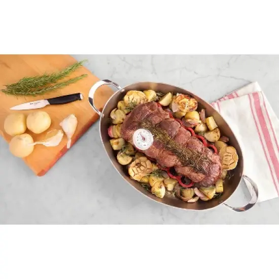 OXO Instant Read Thermometer: Stainless Steel Analog Food & Candy Thermometer, 0-220&deg;F, Hand Wash, White image {5}