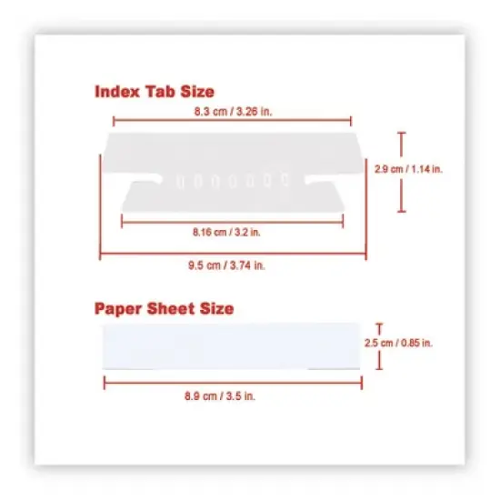 Universal Hanging File Folder Plastic Index Tabs, 1/3-Cut, Clear, 3.7" Wide, 50/Pack image {4}