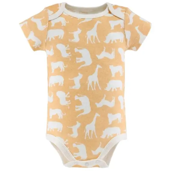 The Peanutshell Baby Boy or Girl Short Sleeve Bodysuits, 5-Pack, Safari Animals, Newborn to 24 Months image {4}