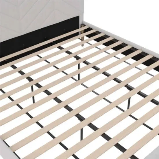 Venus Tufted Upholstered Bed Gray Linen - Room & Joy  image {8}